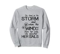 She Stood in The Storm Citazione ispiratrice positiva per la Speranza Felpa
