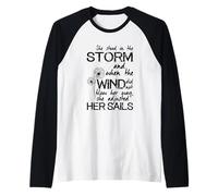 She Stood in The Storm Citazione ispiratrice positiva per la Speranza Maglia con Maniche Raglan