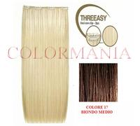 SHE THREEASY KIT 3 FASCE EXTENSION CAPELLI VERI CON CLIP COLORE 17 BIONDO MEDIO