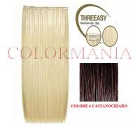 SHE THREEASY KIT 3 FASCE EXTENSION CON CLIP CAPELLI VERI COLORE 6 CASTANO CHIARO