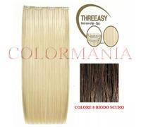 SHE THREEASY KIT 3 FASCE EXTENSION CON CLIP CAPELLI VERI COLORE 8 BIONDO SCURO