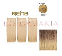 SHE THREEASY KIT 3 FASCE EXTENSION SHATUSH CON CLIP BIONDO MEDIO BIONDO PLATINO