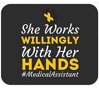She Works Willingly with Her Hands for Medical Assistants Tappetino per Mouse Base in Gomma Mousepad Soffice Tappetini per Il Mouse per Lavoro Casa Gioco 25X30Cm