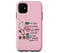 She Works Willingly With Her Hands For Pink Nurse Girlfriend Custodia per iPhone 11