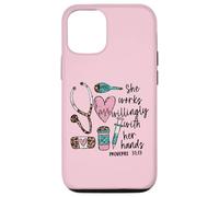 She Works Willingly With Her Hands For Pink Nurse Girlfriend Custodia per iPhone 12/12 Pro