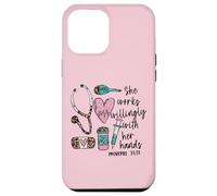 She Works Willingly With Her Hands For Pink Nurse Girlfriend Custodia per iPhone 12 Pro Max