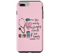 She Works Willingly With Her Hands For Pink Nurse Girlfriend Custodia per iPhone 7 Plus/8 Plus