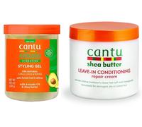 Shea Leavin Conditioning Repair Treatment, 473 ml con Gel idratante all'avocado Cantu Tenuta flessibile con olio di avocado e burro di karitè 524 gr