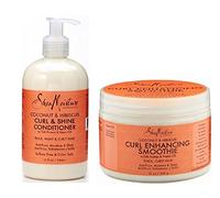 Shea Moisture Coconut and Hibiscus Combination Pack - 13 oz. Curl & Shine Conditioner & 12 oz. Curl Enhancing Smoothie by Shea Moisture