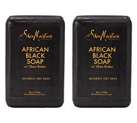 Shea moisture Sapone nero africano biologico con burro di karitè, 8 once (2 pezzi)