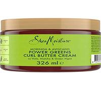 SHEA MOISTURE SheaMoisture Moringa & Avocado Power Greens Curl Butter Cream Cream per capelli fragili, opachi e ricci, 325 ml