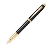 Sheaffer 100 lacca nera con penna stilografica dorata elegante pennino flessibil
