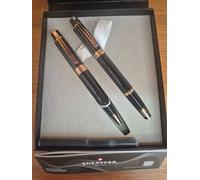 SHEAFFER 300 E9325 NERO LUCIDO GT BALLPOINT + PENNA STILOGRAFICA M-Nuovo