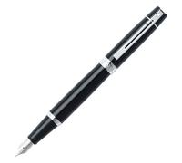 Sheaffer 300 Fine Fountain Pen nero lucido elegante pennino in acciaio inossidab