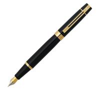 Sheaffer 300 Fine Fountain Pen nero lucido elegante pennino in acciaio inossidab