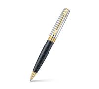 Sheaffer 300 - Penna a sfera | E9347 Canna in nero opaco con incisione e cappuccio cromato lucido con finiture in oro PVD | Penna a sfera premium