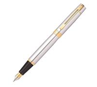 Sheaffer 300 penna stilografica fine cromata con finiture dorate, elegante silho
