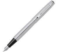Sheaffer 300 Penna Stilografica Medio Punto Scanalato Luminoso Cromo Con 0932650