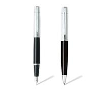 Sheaffer Confezione regalo | Set di penne stilografiche + penna a sfera | 300 E9314 nero lucido corpo cromato tappo cromato con finiture cromate
