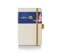 Sheaffer Emily in Paris - Diario piccolo, 90 g/m², compatibile con inchiostro, con Torre Eiffel in rilievo, colore: Beige