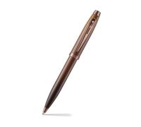 Sheaffer 100 9374 Coffee Edition - Penna a sfera con appuntamenti in PVD marrone opaco, banda media PVD marrone e pois bianchi di eccellenza