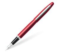 Sheaffer - Penna stilografica con finiture placcate nichel e pennino sottile, colore: rosso acceso