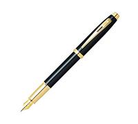 Sheaffer Serie 100 penna stilografica con pennino sottile, colore oro, colore: nero lucido