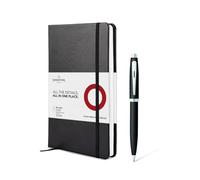 Sheaffer Set regalo 100 | G9317 nero opaco con finiture cromate penna a sfera con taccuino medio | Set regalo premium