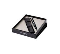 Sheaffer Set regalo | Penna a sfera nera lucida 300 9312 con finiture cromate e astuccio per penna, set regalo premium
