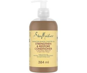 SheaMoisture Balsamo Strengthen & Restore, 384ml | Per Capelli Trattati e Sfibrati, Rinforzati e Riparati, Idratazione Intensa, Con Olio di Ricino Nero e Burro di Karité