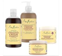 SheaMoisture - Set di 4 olio di ricino nero giamaicano con shampoo, 1 x 384 ml, balsamo 1 x 384 ml, maschera per trattamento, 1 x 355 ml, 1 x 431 ml, 4 pezzi