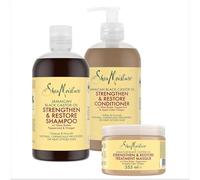 SheaMoisture Set - Olio di ricino nero giamaicano set per la cura dei capelli Shampoo 1x 384 ml, Balsamo 1x 384 ml, Maschera 1x 355 ml