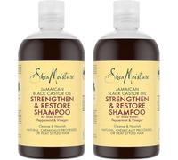 SheaMoisture Set - shampoo massima idratazione per capelli naturali, trattati chimicamente o modellati con il calore Olio di ricino nero giamaicano senza siliconi e solfati 2 x 384 ml