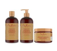 SheaMoisture Shampoo, Balsamo e Maschera per capelli secchi e danneggiati Miele di manuka e olio di mafura set per la cura dei capelli Shampoo 1x 384 ml, Balsamo 1x 384 ml, Maschera 1x 355 ml