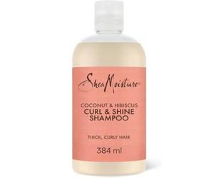 SheaMoisture Shampoo Curl & Shine con Cocco e Ibisco - per capelli ricci e corposi - con olio di cocco e burro di karité, senza solfati - 1 x 384 ml