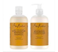 SheaMoisture Shampoo e Balsamo per capelli danneggiati Burro di karité puro set per la cura dei capelli Shampoo 1x 384 ml, Balsamo 1x 384 ml