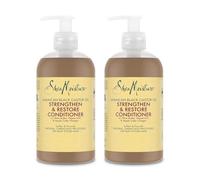 SheaMoisture Strengthen & Restore Conditioner balsamo per capelli naturali, trattati chimicamente o modellati con il calore Olio di ricino nero giamaicano senza siliconi e solfati 2 x 384 ml