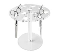 Shear Holder, 11 Hole Scissor Stands Barber Container, 3.15x5.35x5.91 Inches Acrylic Stand & Storage Organizer, Desk Accessories for Makeup Brushes, Combs, Clips, and Hairdressing Tools Organization