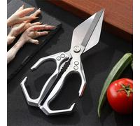 Shears multiuso Heavy Duty Kitchen Shears, Poultry Scissors with Ergonomic Handle,Japanese Cooking Shearss for Chicken,Meat,Seafood,Bone Cutting (Silver)
