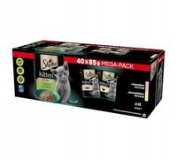 SHEBA Kitten Una selezione di gusti in bustine 40x85g - cibo umido completo per gattini in salsa (pezzi con: salmone, pollo)