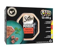 SHEBA® Classici in terrina per gatti adulti Selezione del Macellaio vaschette 4 varietà 12x85g