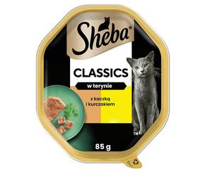 SHEBA Classics vaschetta 85 g cibo umido completo per gatti adulti con anatra e pollo in terrina