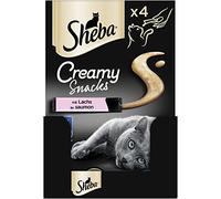 Sheba Creamy Snacks - Delizia cremosa per gatti con salmone (MSC) - Pratico bastone da leccare dalla mano - 44 x 12 g