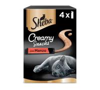 Sheba Creamy Snacks per gatti multipack 4x12 gr Manzo - confezione da 6 pezzi - 1° ORDINE? scegli lo sconto BZR5 / BZR20 + 200 punti fedeltà
