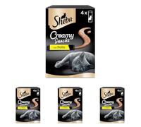 Sheba Creamy Snacks Pollo, Snack Cremosi per Gatti, Confezione da 16 Snack