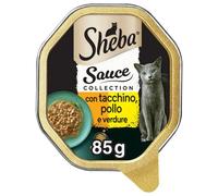 Sheba Creazioni speciali in salsa 85gr Tacchino, Pollo e Verdure - confezione da 22 pezzi - Cibo umido per gatti - 1° ORDINE? scegli lo sconto BZR5 / BZR20 + 200 punti fedeltà