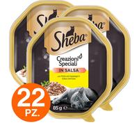Sheba Creazioni Speciali in Salsa Cibo per Gatti pollo e asparagi -22 Vaschette