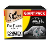 SHEBA bustine 80x85g Delicacy ai gusti del pollame - cibo umido per gatti, in gelatina, con anatra, con pollo, con pollame, con tacchino