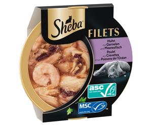 Sheba Filets 32 x 60 g - Pollo con Gamberetti