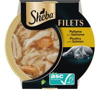SHEBA Filets Cat Lattina Multipack 32x60G POLLO SALMONE